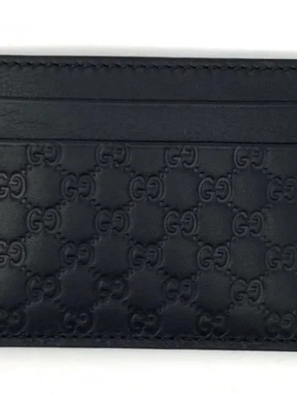 NIB Gucci Microguccissima Soft Black Leather Card Case Made in Italy